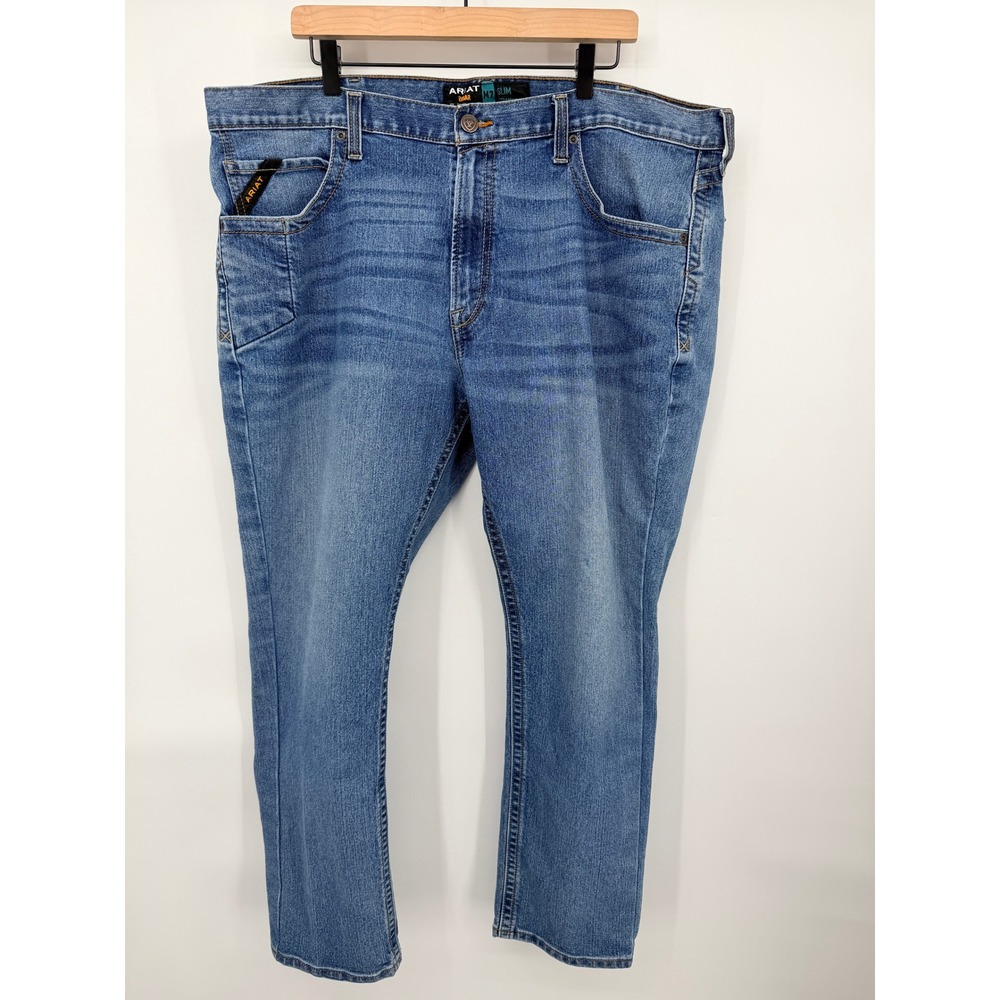 Ariat Rebar M7 Jeans Mens 42/30 Blue Excellent Slim Straight Leg 10041081